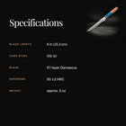 Seiran Honesuki Boning Knife specifications