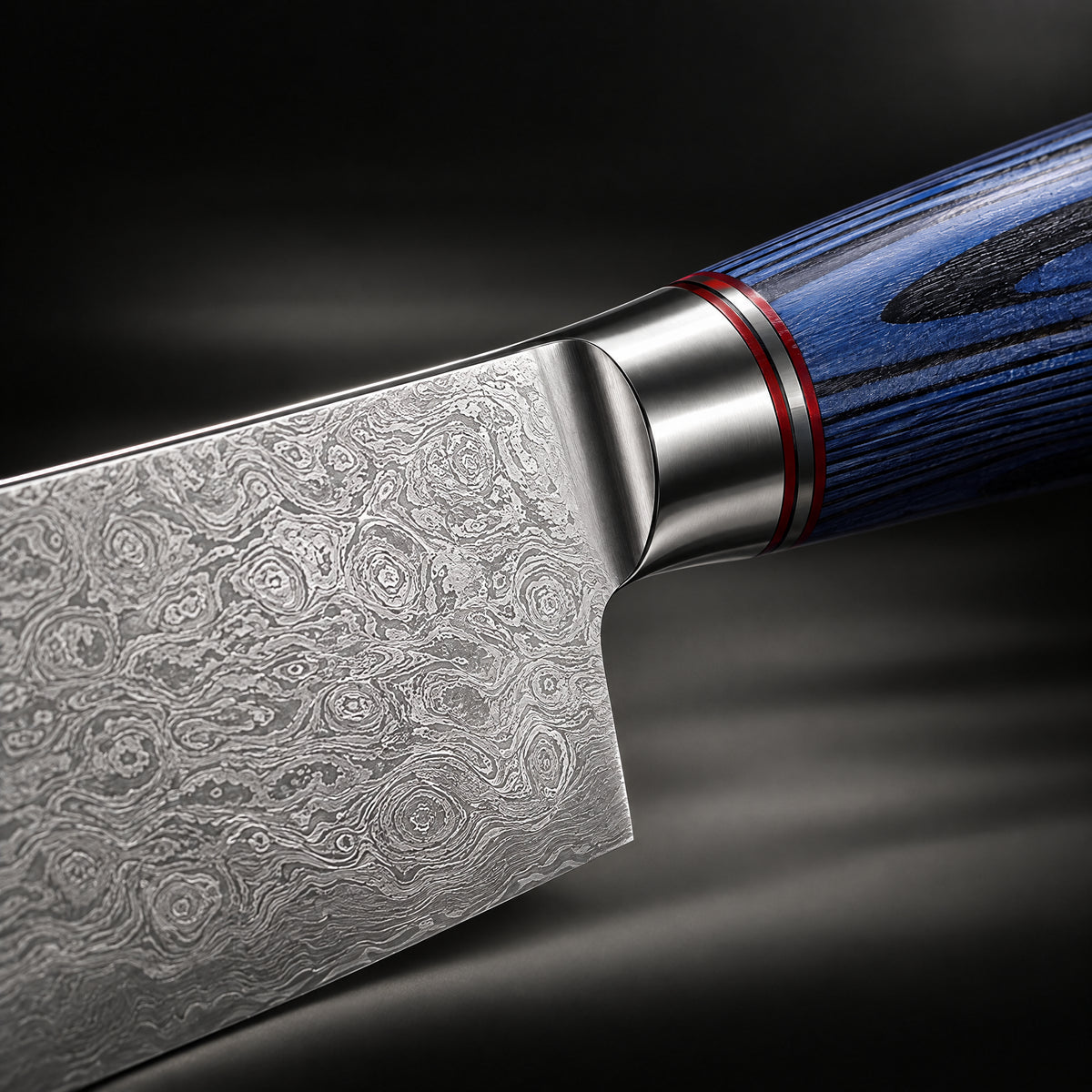 Close-up of the seiryu honesuki boning knife blade and handle