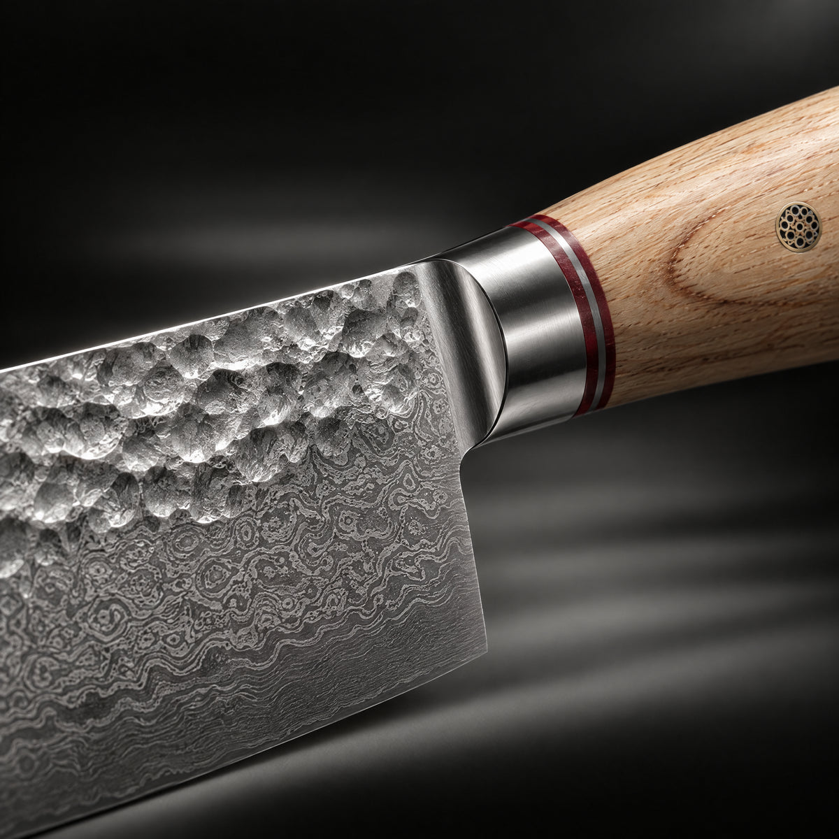 Close-up of the takumi honesuki boning knife blade and handle