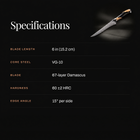 Tsukikage Honesuki Boning Knife specifications