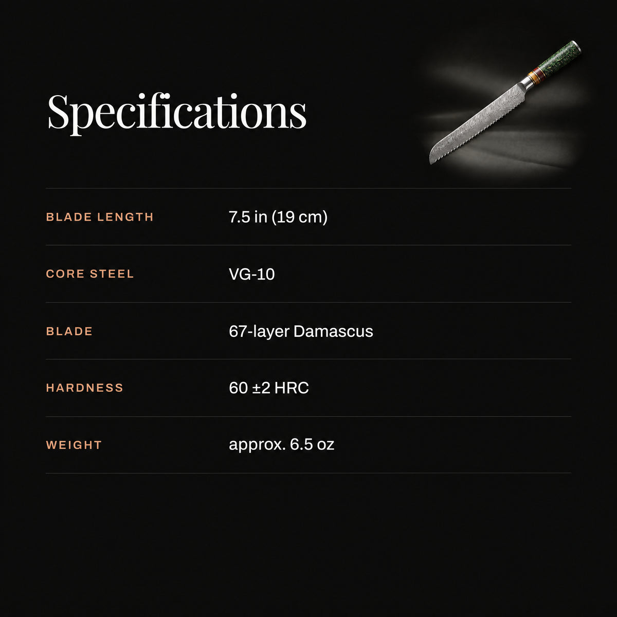 Daigo Bread Knife specifications
