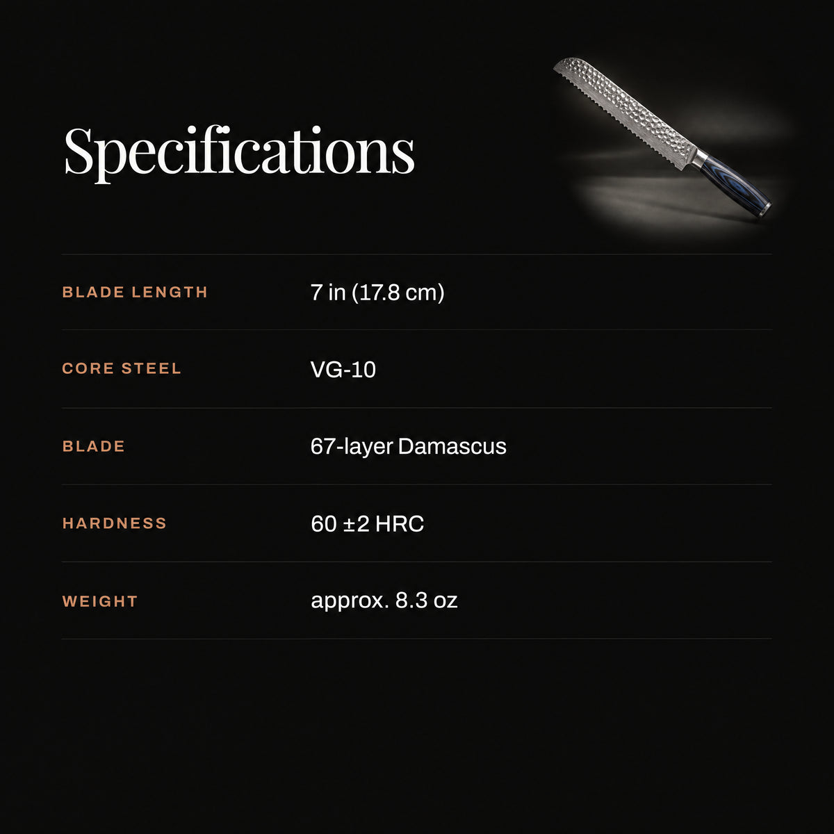 Genkai Bread Knife specifications
