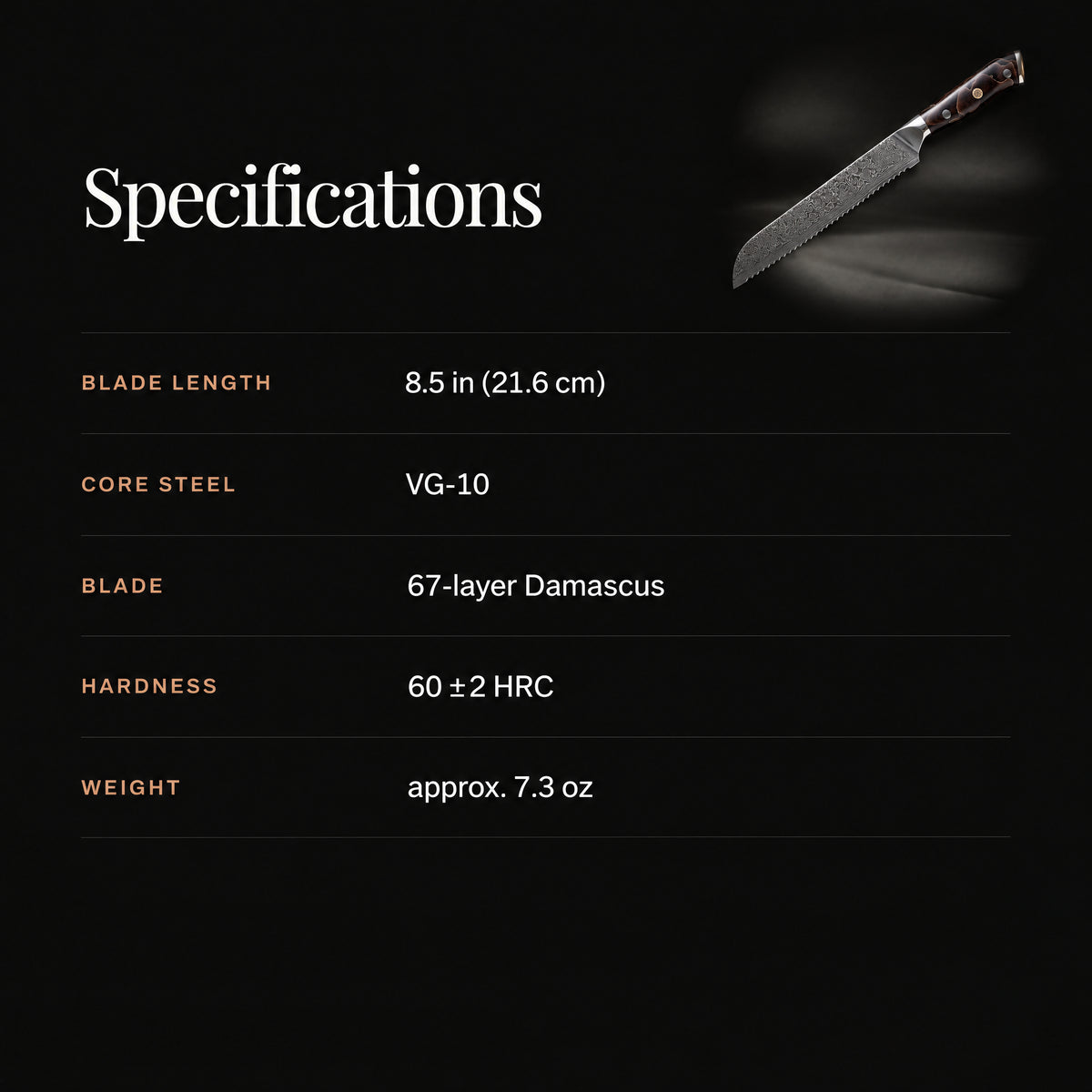 Kongo Bread Knife specifications