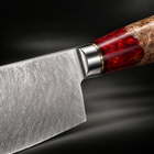 Close-up of the akagi vegetable cleaver knife blade and handle