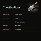 Akagi Vegetable Cleaver Knife specifications