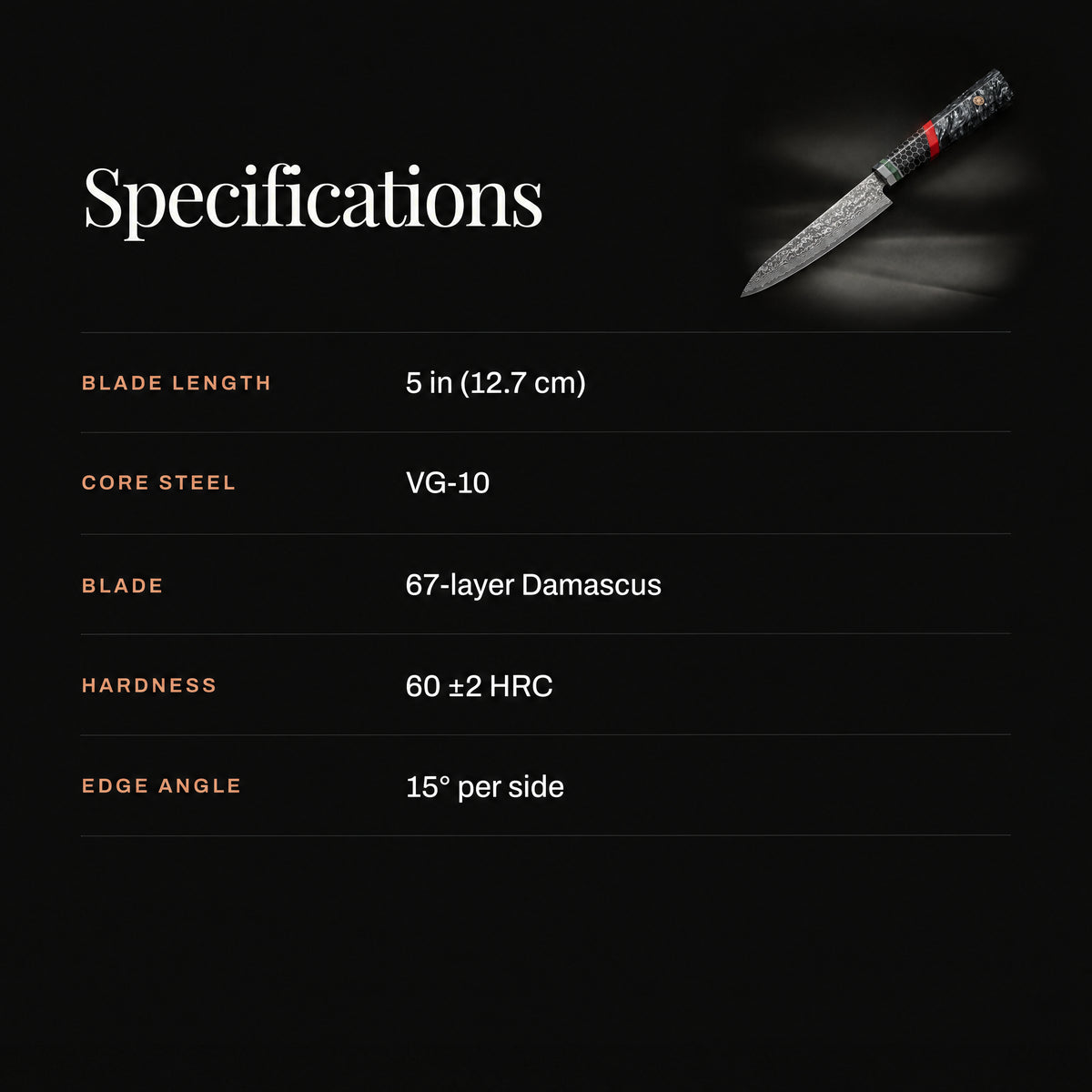 Shingen Utility Knife specifications