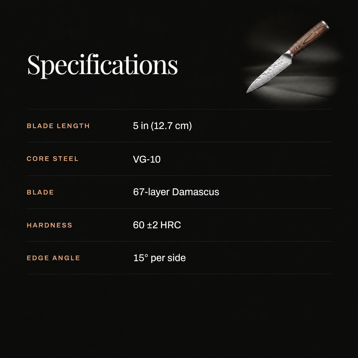 Taiga Utility Knife specifications