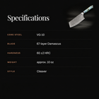 Gekko Cleaver Knife specifications