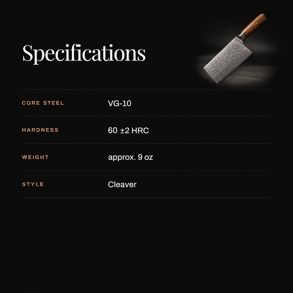 Katsura Slicing Cleaver specifications