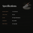 Isamu Vegetable Cleaver Knife specifications