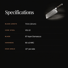 Kogane Vegetable Cleaver Knife specifications