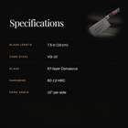 Shingen Vegetable Cleaver Knife specifications