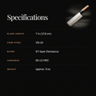 Tenku Cleaver Knife specifications