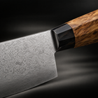 Close-up of the tenku cleaver knife blade and handle