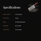 Takamori Vegetable Cleaver Knife specifications