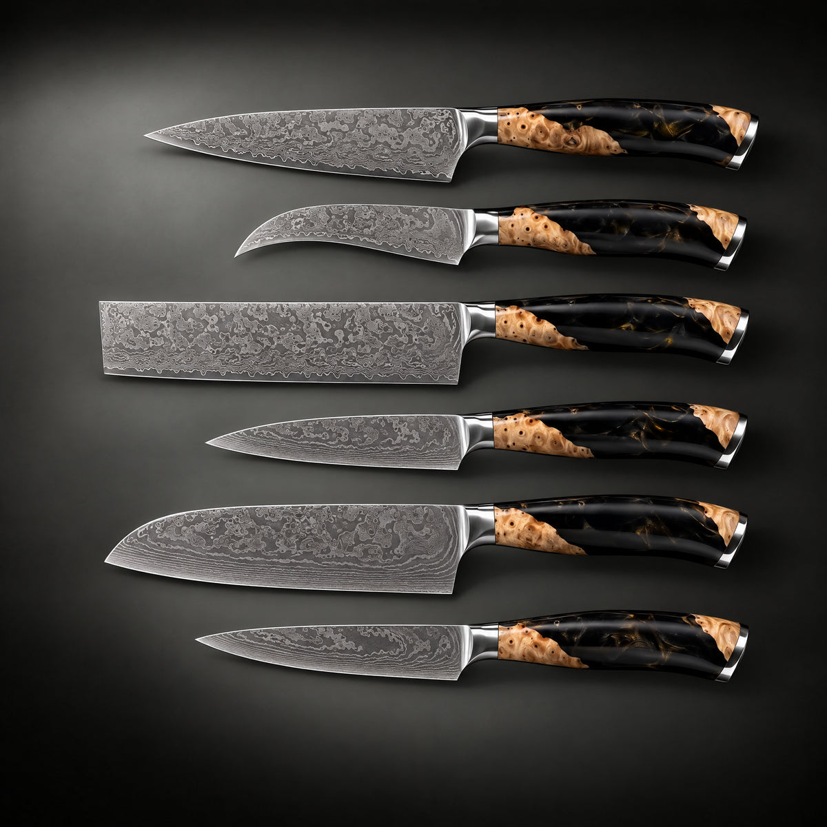 Tsukikage 6-Piece Knife Set, full side profile