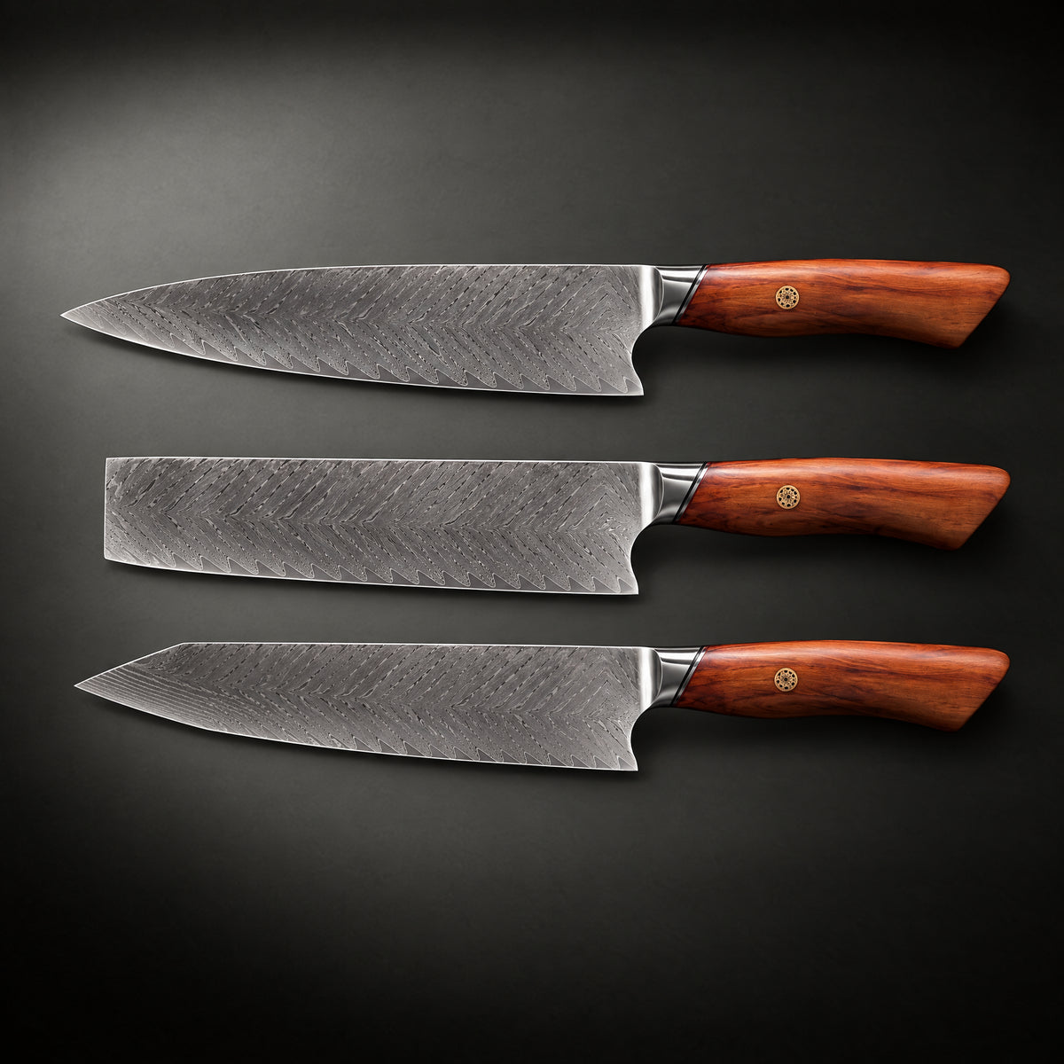 Asama 3-Piece Knife Set, full side profile