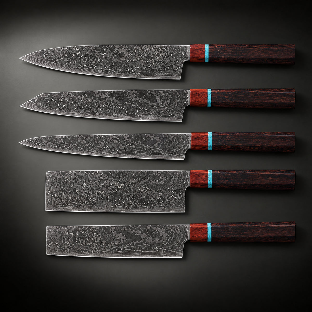 Isamu 5-Piece Knife Set, full side profile