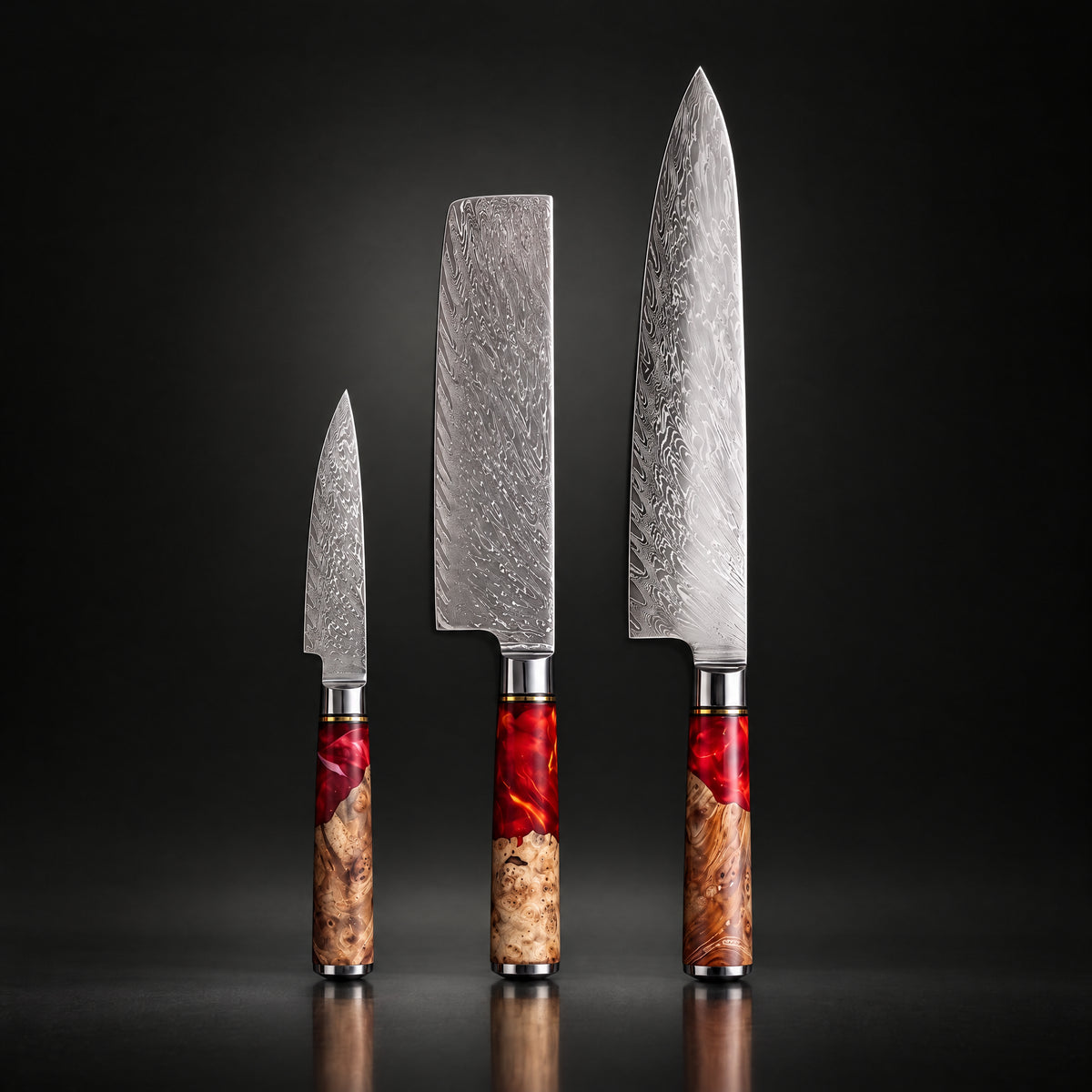 Akagi 3-Piece Knife Set (Gyuto, Nakiri & Petty)