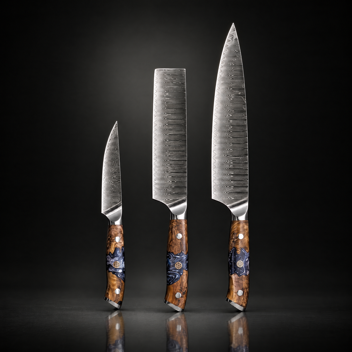 Haku 3-Piece Knife Set (Gyuto, Nakiri & Petty)