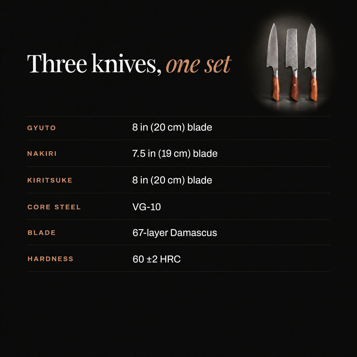 Asama 3-Piece Knife Set specifications