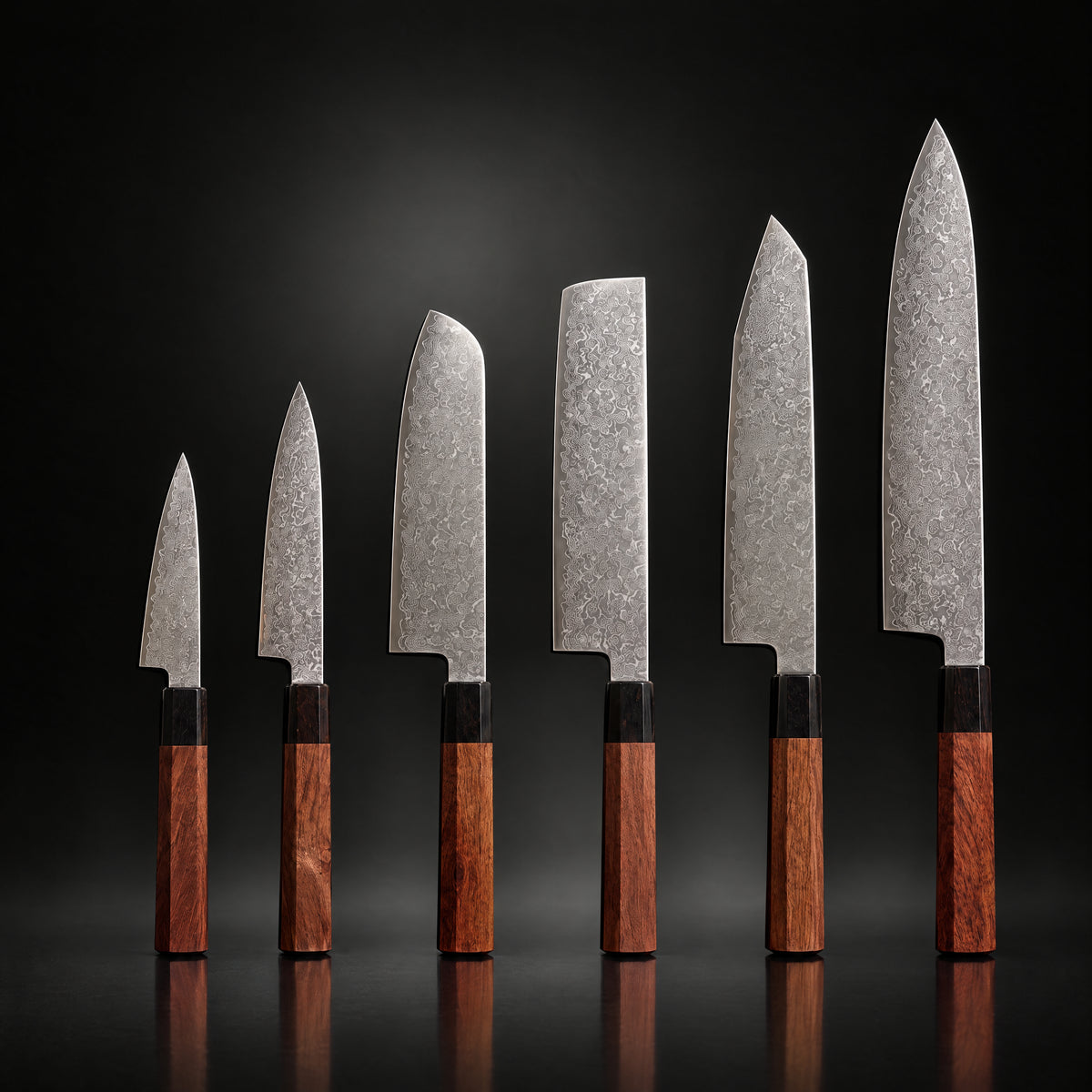 Kenshin Damascus Knife Set