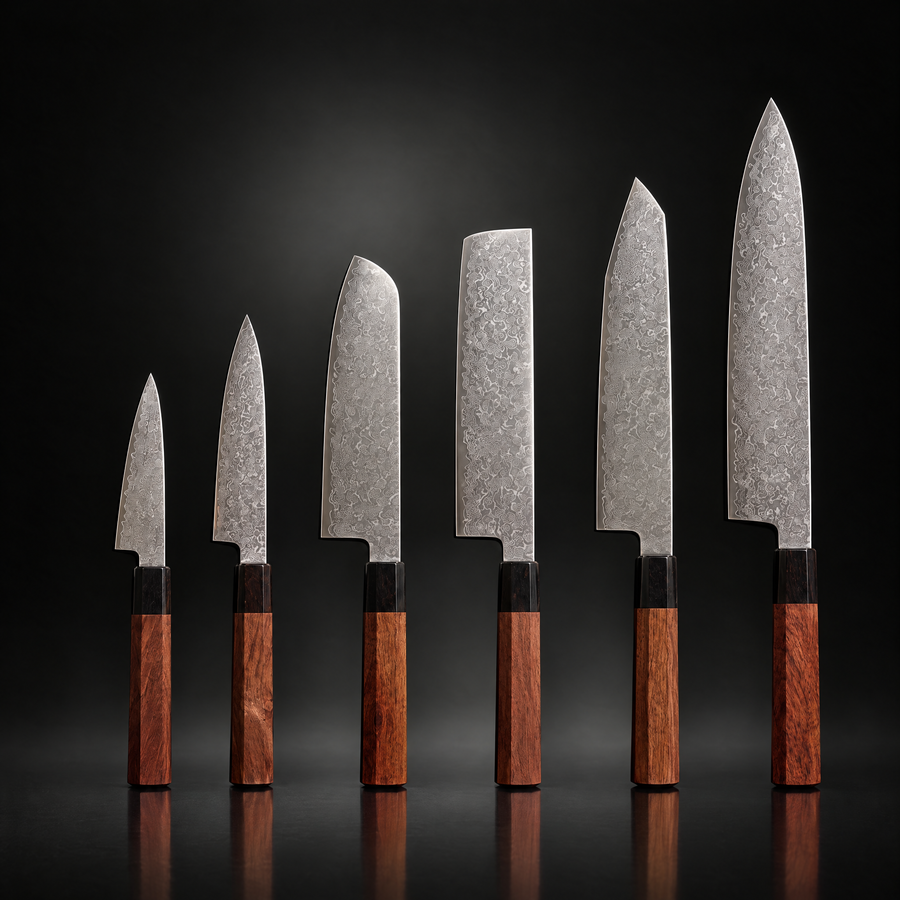 Kenshin Damascus Knife Set