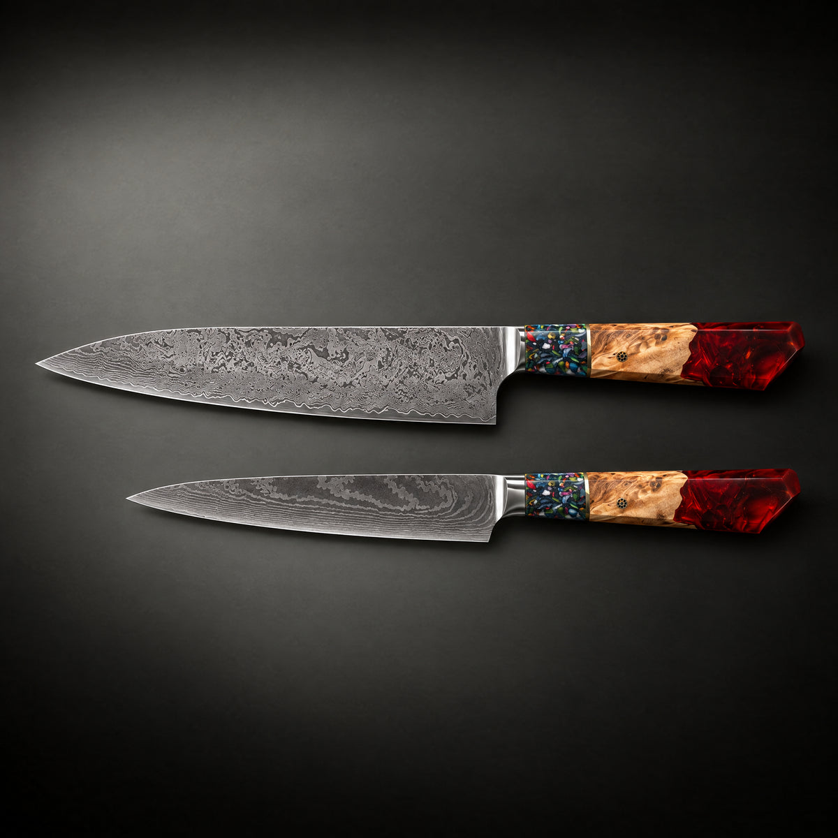 Akatsuki 2-Piece Knife Set (Gyuto & Utility), full side profile
