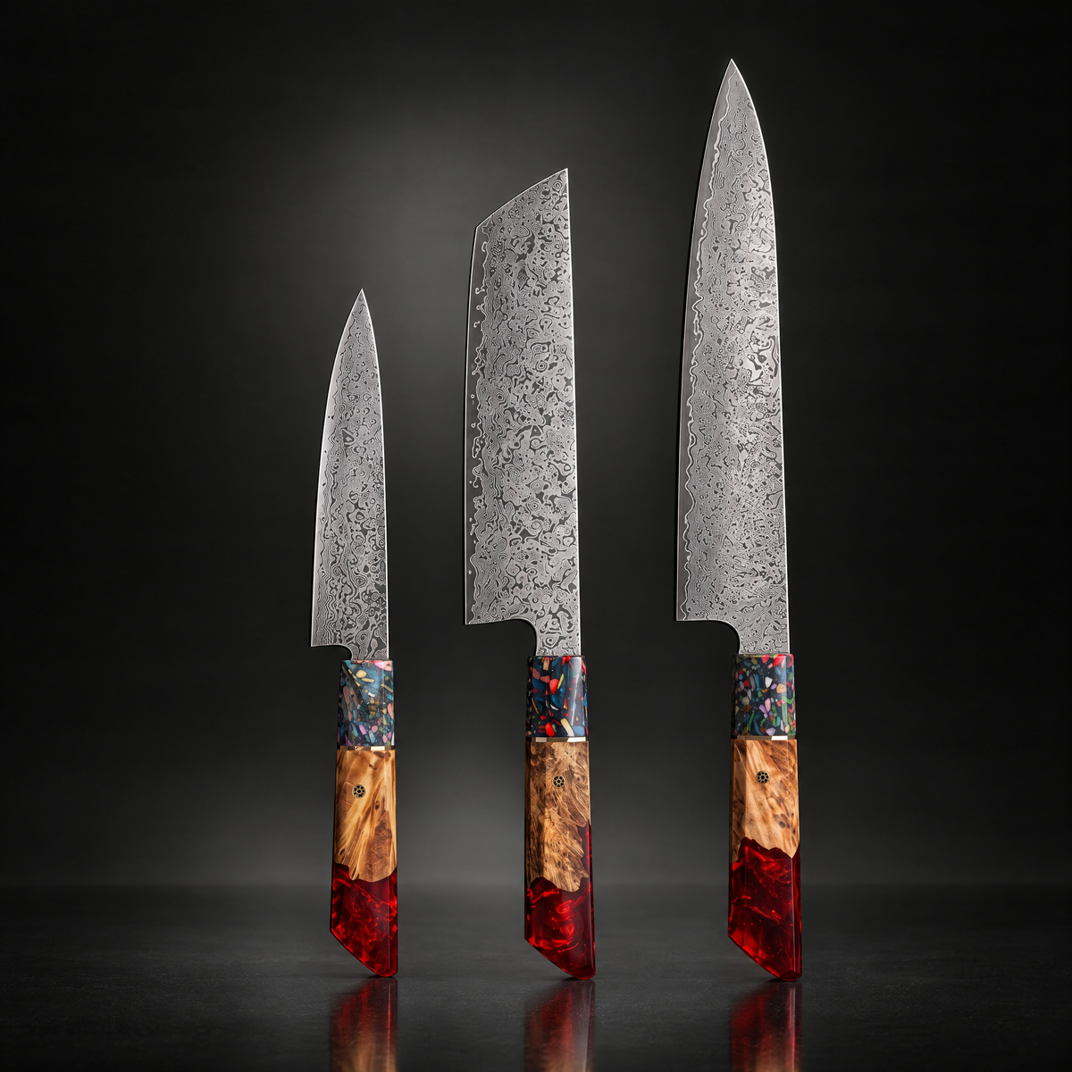 Akatsuki 3-Piece Knife Set (Gyuto, Nakiri & Utility)