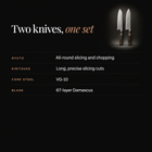Hakugin Damascus Knife Set specifications