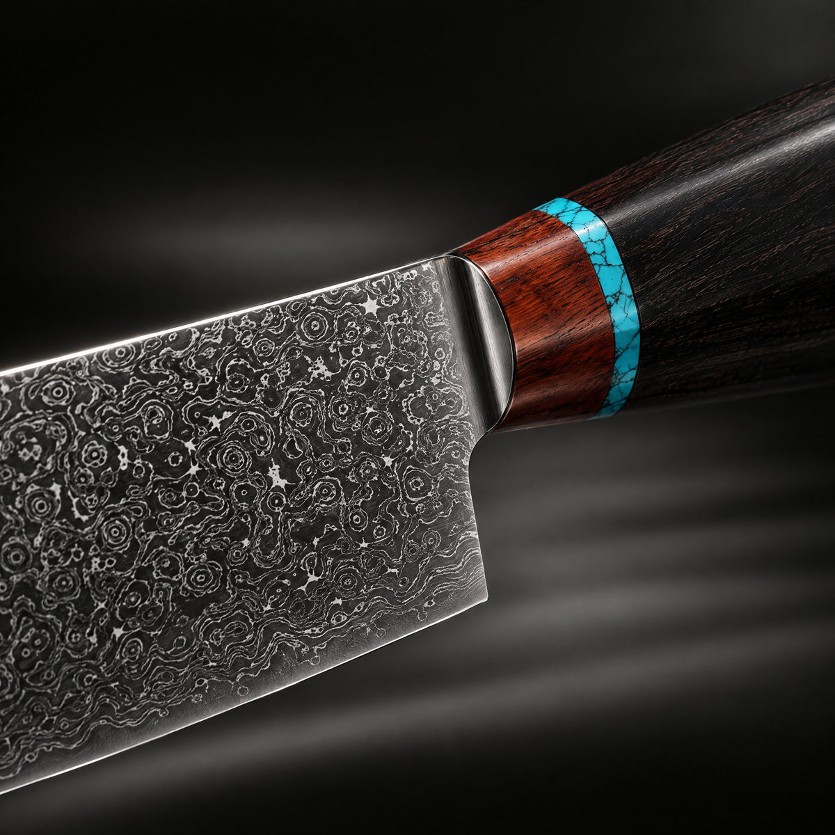 Close-up of the arashi bunka knife blade and handle