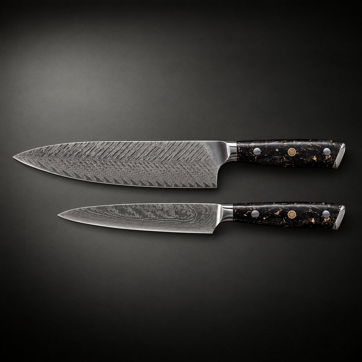 Kogane 2-Piece Knife Set (Gyuto & Utility), full side profile