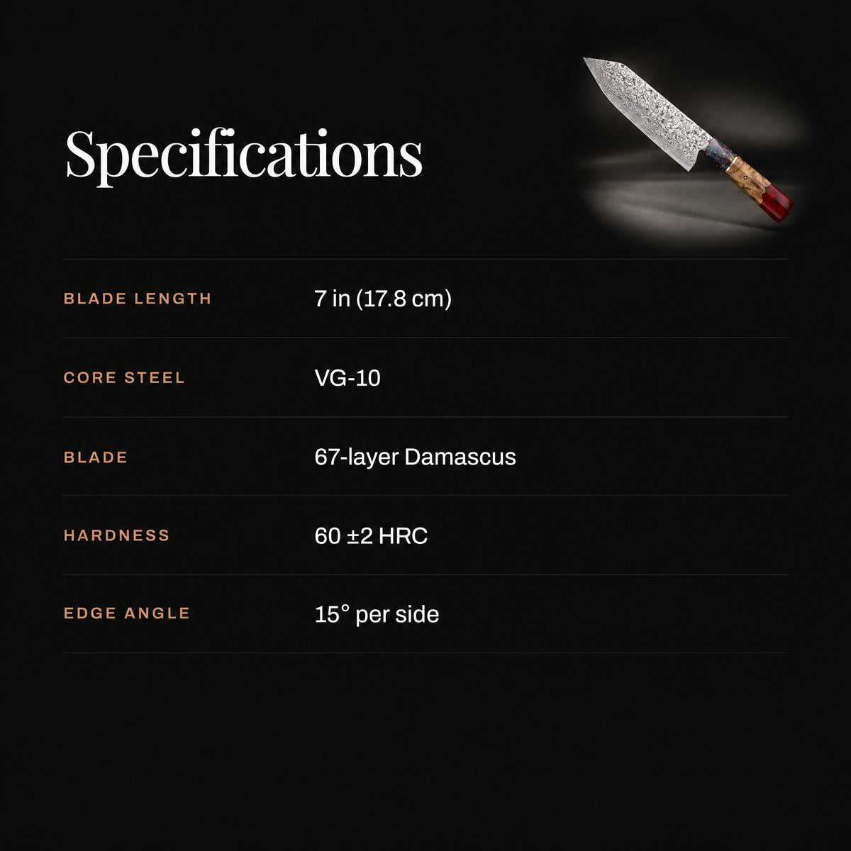 Akatsuki Bunka Knife specifications