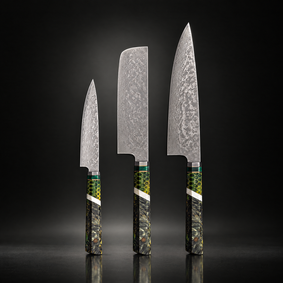 Ibuki 3-Piece Knife Set (Gyuto, Nakiri & Utility)