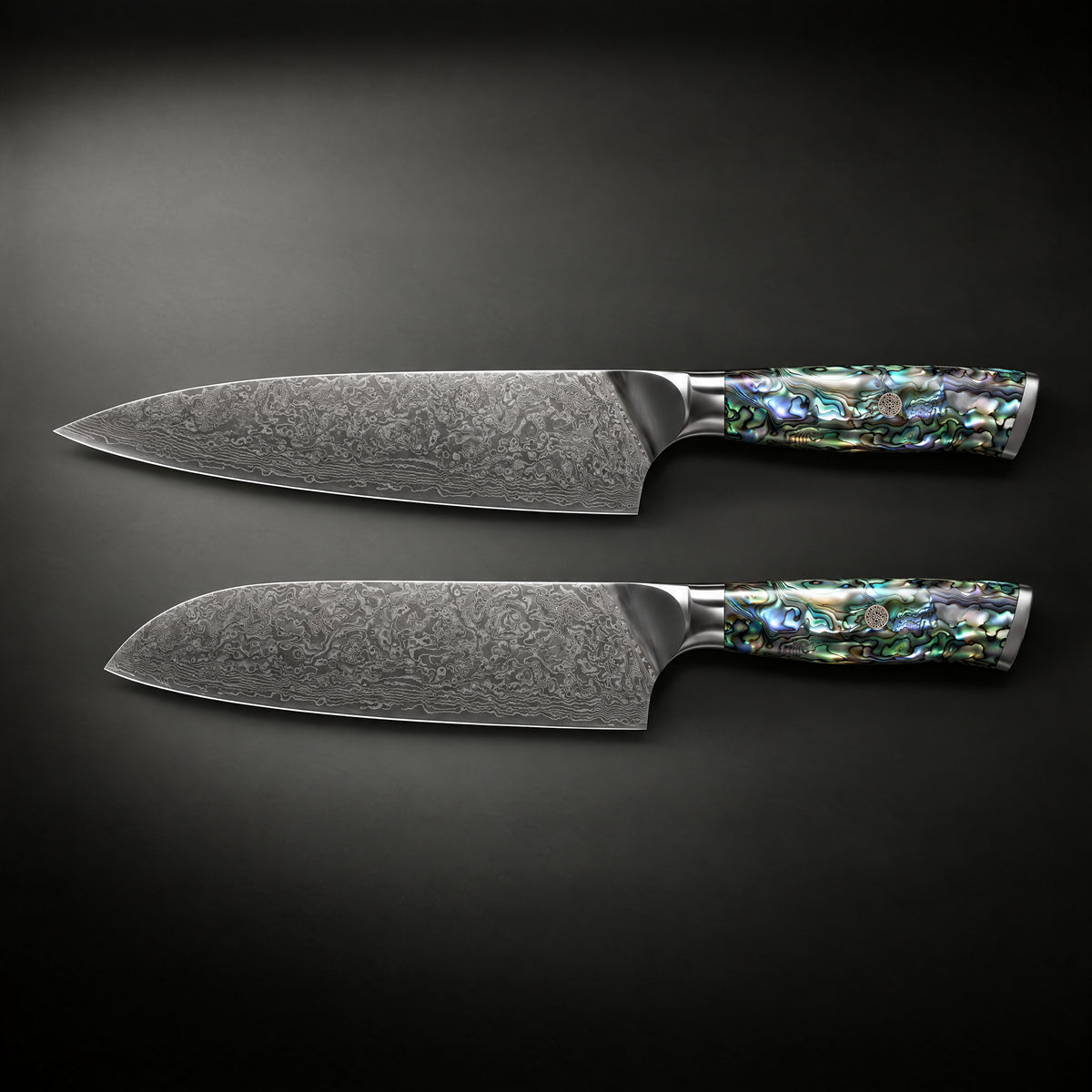 Gekko 2-Piece Knife Set (Gyuto & Santoku), full side profile