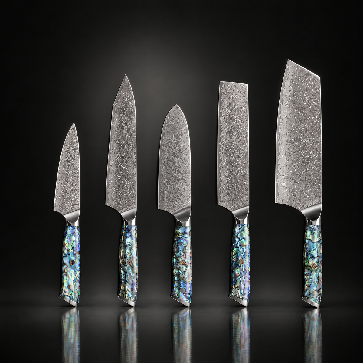 Gekko Damascus Knife Set