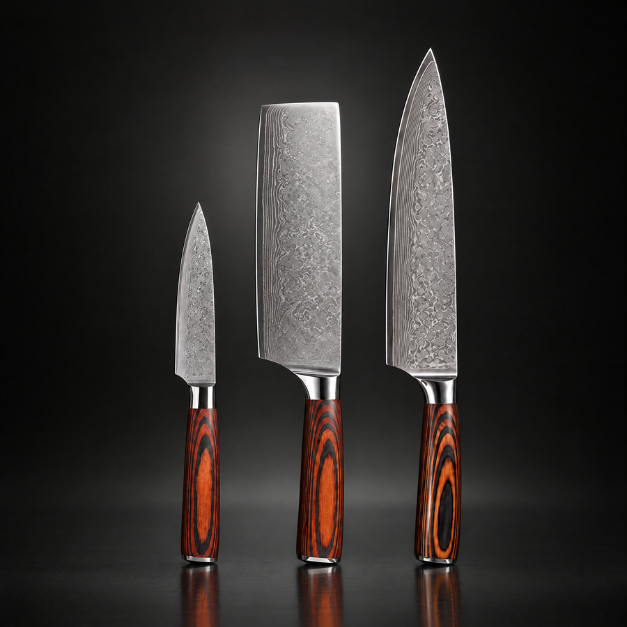 Asahi 3-Piece Knife Set (Gyuto, Nakiri & Petty)