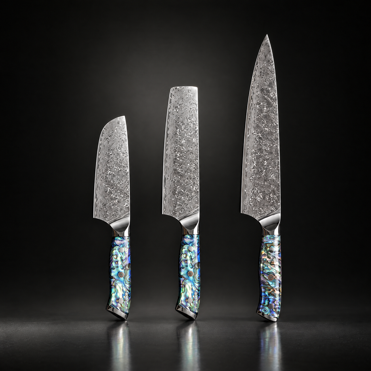 Gekko 3-Piece Knife Set (Gyuto, Nakiri & Santoku)