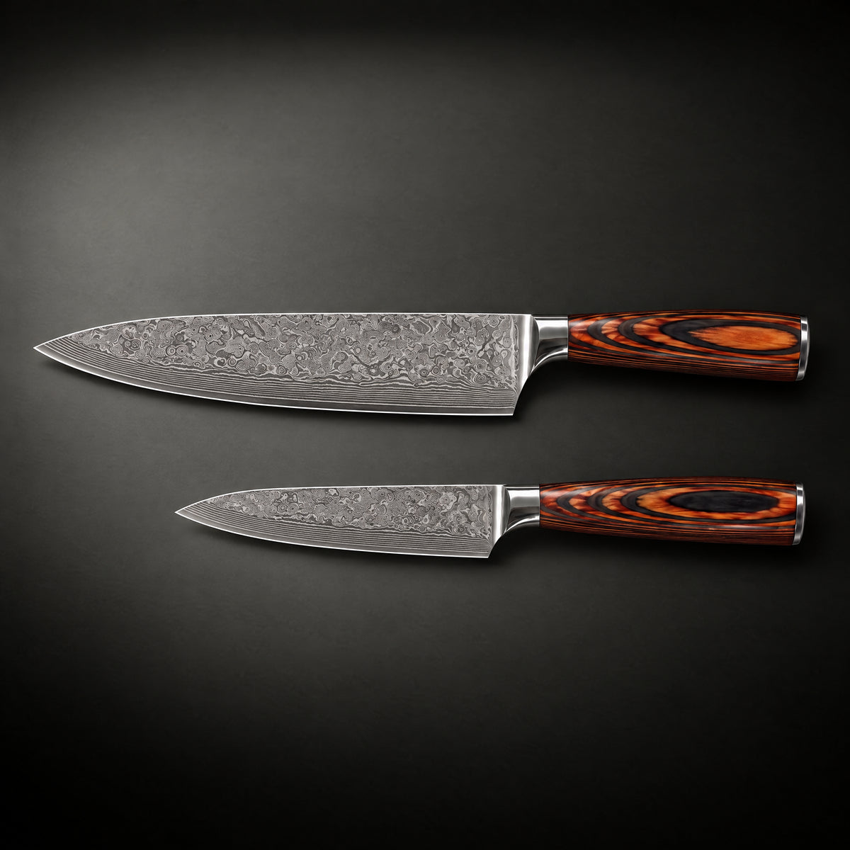 Asahi 2-Piece Knife Set (Gyuto & Petty), full side profile