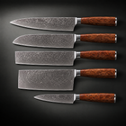 Katsura Damascus Knife Set, full side profile