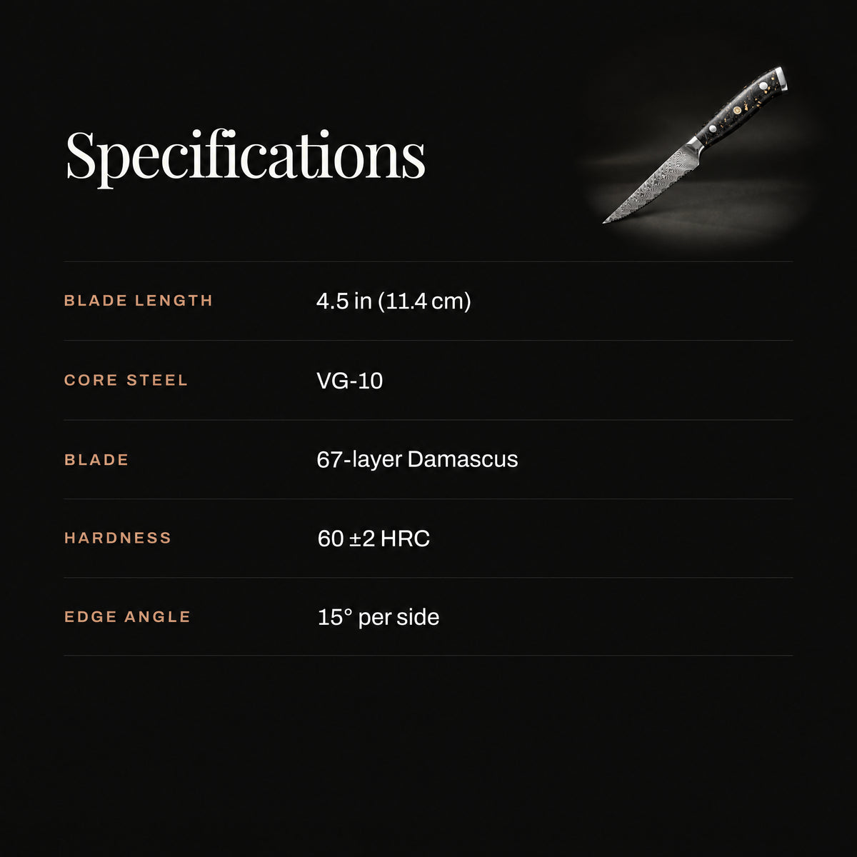 Kogane Steak Knife specifications