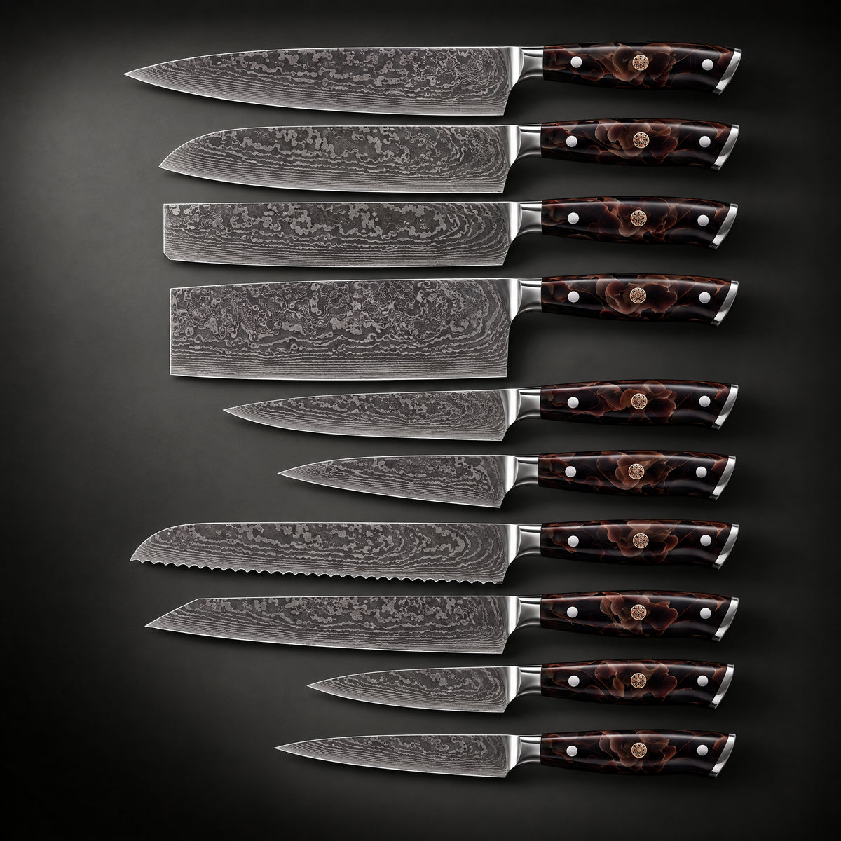 Kongo 10-Piece Knife Set, full side profile