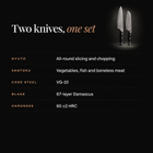 Guren 2-Piece Knife Set (Gyuto & Santoku) specifications