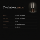 Akitsu 2-Piece Knife Set (Gyuto & Kiritsuke) specifications