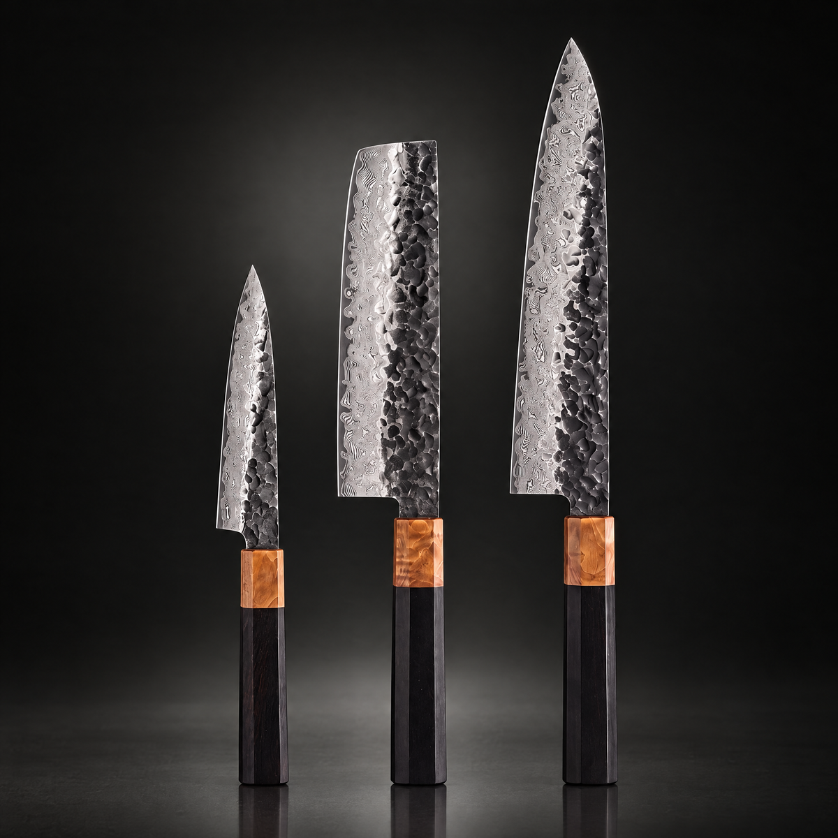 Genbu 3-Piece Knife Set (Gyuto, Nakiri & Petty)