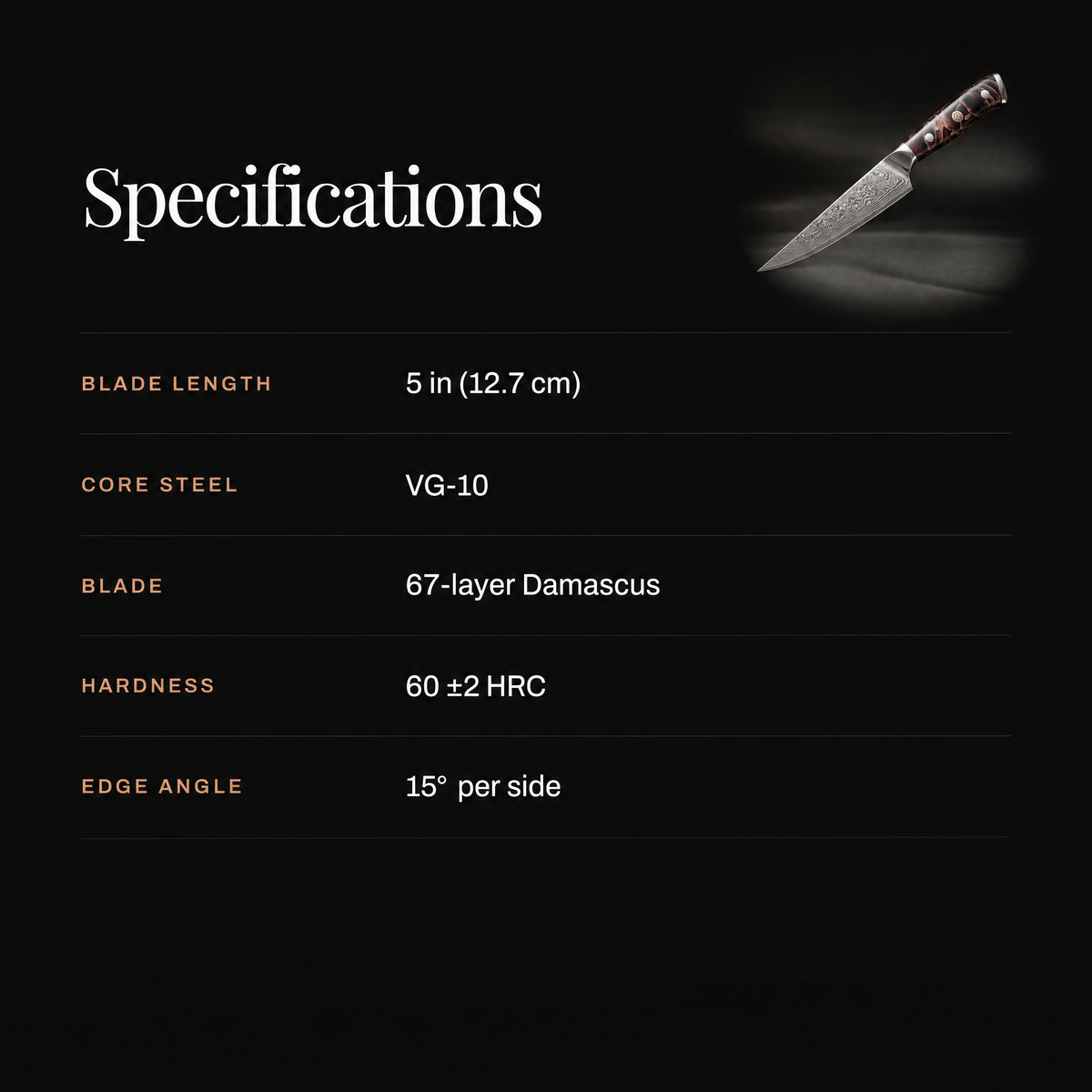 Kongo Steak Knife specifications