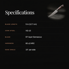 Kongo Steak Knife specifications