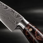 Close-up of the kongo 2-piece knife set (gyuto & utility) blade and handle