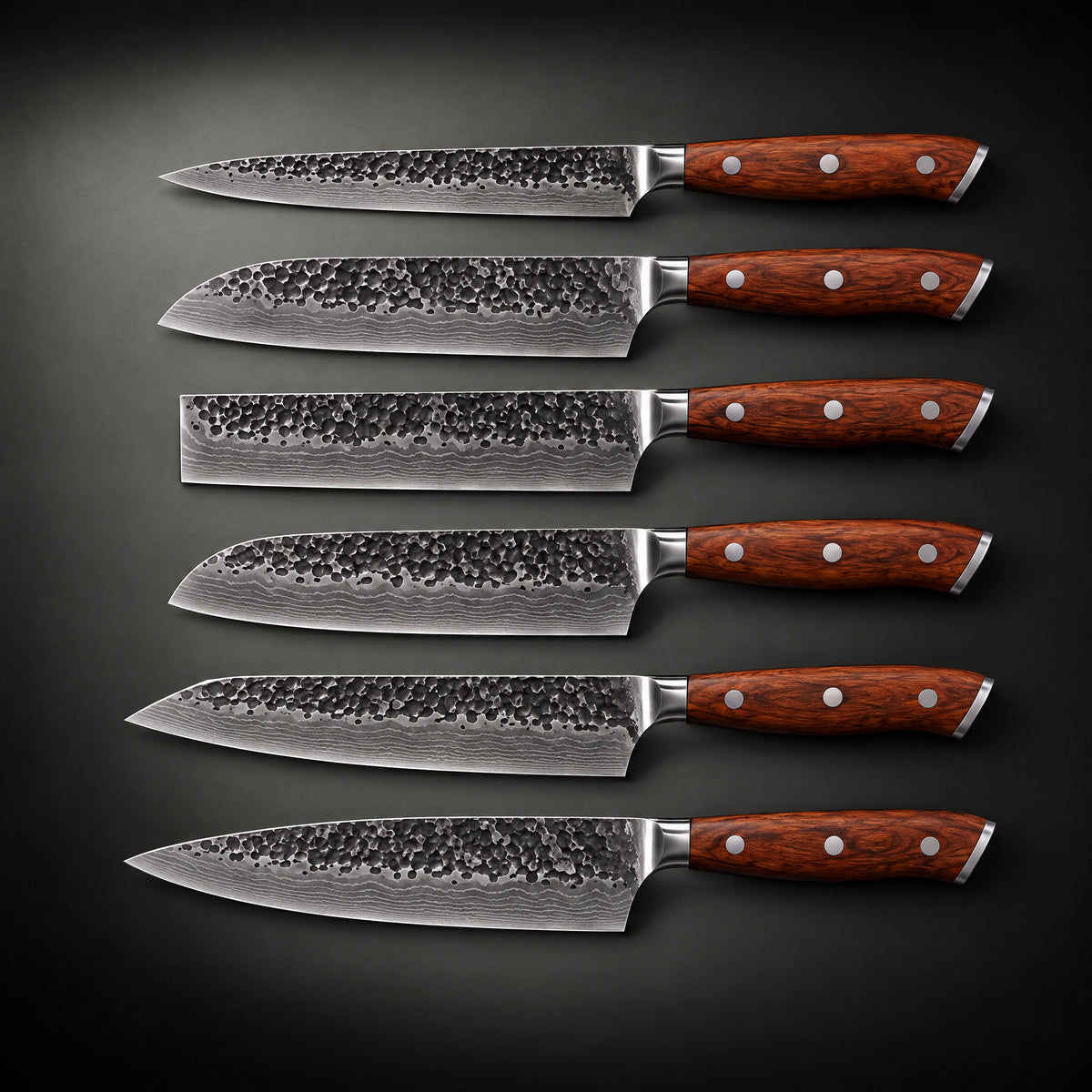 Hagane 6-Piece Knife Set, full side profile