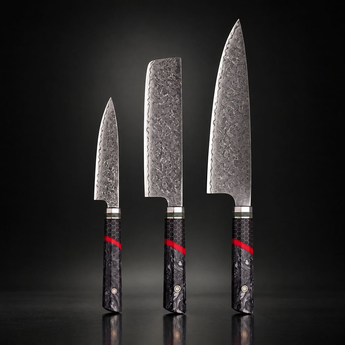 Shiden 3-Piece Knife Set (Gyuto, Nakiri & Utility)